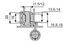 Cerniera 3° anta C.E. 13.6mm 32-9010