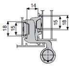 Cerniera 3° anta R40 13.6mm 32-9010